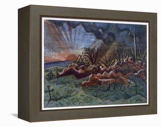 Sunrise, Ruins of a Hospice, Northwest of Wytschaete, Destroyed by Bombardment in 1917-Paul Nash-Framed Premier Image Canvas