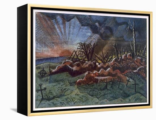 Sunrise, Ruins of a Hospice, Northwest of Wytschaete, Destroyed by Bombardment in 1917-Paul Nash-Framed Premier Image Canvas