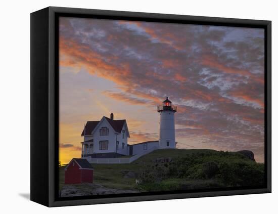 Sunrise Skies over Nubble Aka Cape Neddick Lighthouse in York, Maine, Usa-Chuck Haney-Framed Premier Image Canvas