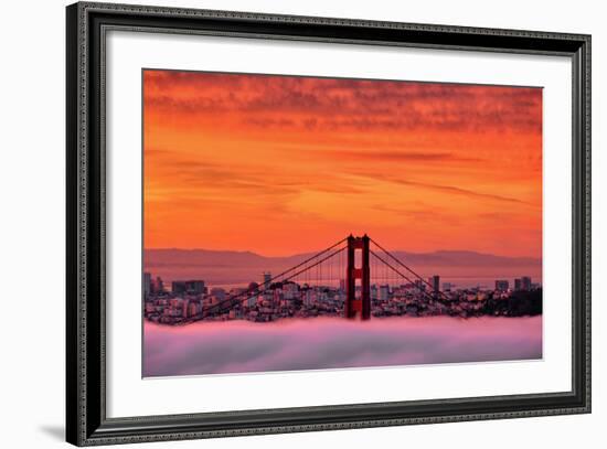 Sunrise Sky Over San Francisco and Golden Gate Bridge-Vincent James-Framed Photographic Print