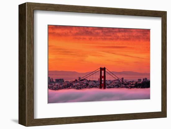 Sunrise Sky Over San Francisco and Golden Gate Bridge-Vincent James-Framed Photographic Print