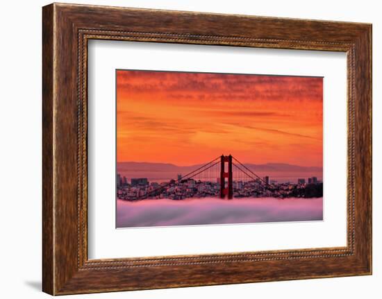 Sunrise Sky Over San Francisco and Golden Gate Bridge-Vincent James-Framed Photographic Print