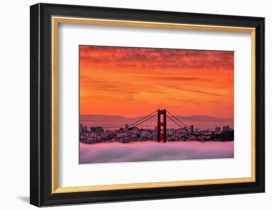 Sunrise Sky Over San Francisco and Golden Gate Bridge-Vincent James-Framed Photographic Print