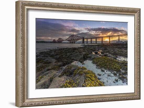 Sunrise through Forth Rail Bridge, UNESCO World Heritage Site, Edinburgh, Scotland-Andrew Sproule-Framed Photographic Print