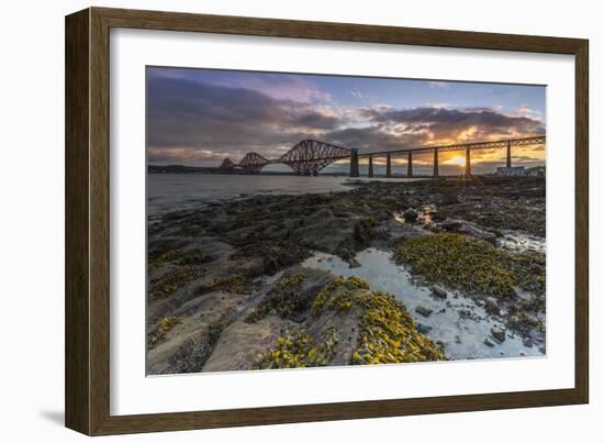 Sunrise through Forth Rail Bridge, UNESCO World Heritage Site, Edinburgh, Scotland-Andrew Sproule-Framed Photographic Print