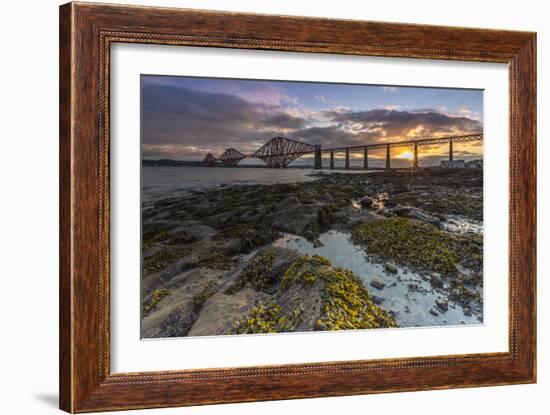 Sunrise through Forth Rail Bridge, UNESCO World Heritage Site, Edinburgh, Scotland-Andrew Sproule-Framed Photographic Print