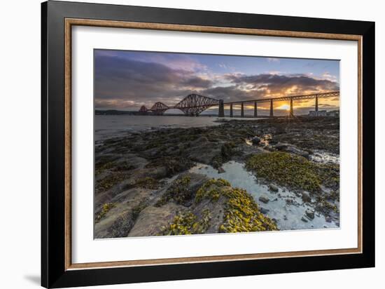 Sunrise through Forth Rail Bridge, UNESCO World Heritage Site, Edinburgh, Scotland-Andrew Sproule-Framed Photographic Print