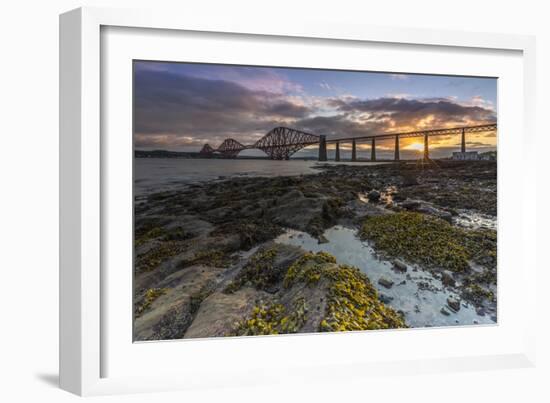 Sunrise through Forth Rail Bridge, UNESCO World Heritage Site, Edinburgh, Scotland-Andrew Sproule-Framed Photographic Print