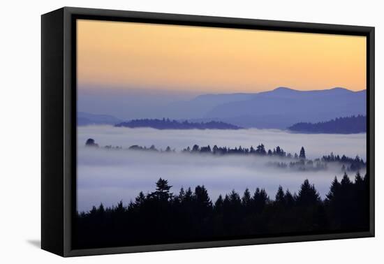 Sunrise through Morning Fog Adds Beauty to Happy Valley, Oregon, Pacific Northwest-Craig Tuttle-Framed Premier Image Canvas