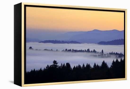 Sunrise through Morning Fog Adds Beauty to Happy Valley, Oregon, Pacific Northwest-Craig Tuttle-Framed Premier Image Canvas