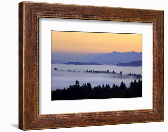 Sunrise through Morning Fog Adds Beauty to Happy Valley, Oregon, Pacific Northwest-Craig Tuttle-Framed Photographic Print