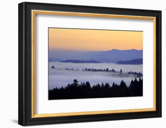 Sunrise through Morning Fog Adds Beauty to Happy Valley, Oregon, Pacific Northwest-Craig Tuttle-Framed Photographic Print