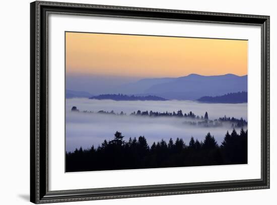 Sunrise through Morning Fog Adds Beauty to Happy Valley, Oregon, Pacific Northwest-Craig Tuttle-Framed Photographic Print