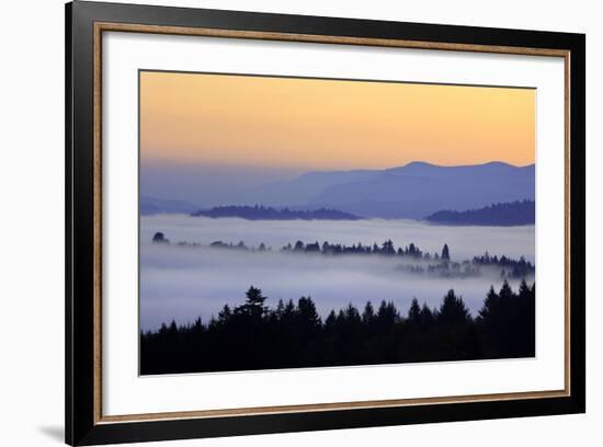 Sunrise through Morning Fog Adds Beauty to Happy Valley, Oregon, Pacific Northwest-Craig Tuttle-Framed Photographic Print