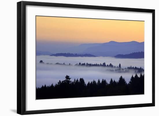 Sunrise through Morning Fog Adds Beauty to Happy Valley, Oregon, Pacific Northwest-Craig Tuttle-Framed Photographic Print