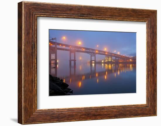 Sunrise thru Morning Fog along Willamitte River and Marquam Bridge,Portland, Oregon.-Craig Tuttle-Framed Photographic Print