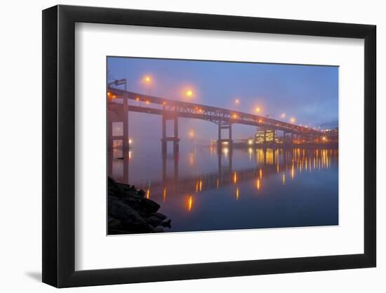 Sunrise thru Morning Fog along Willamitte River and Marquam Bridge,Portland, Oregon.-Craig Tuttle-Framed Photographic Print