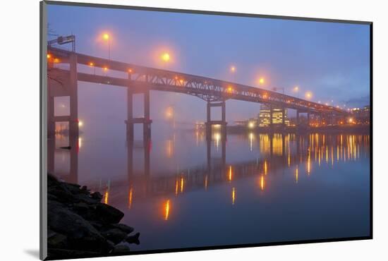 Sunrise thru Morning Fog along Willamitte River and Marquam Bridge,Portland, Oregon.-Craig Tuttle-Mounted Photographic Print