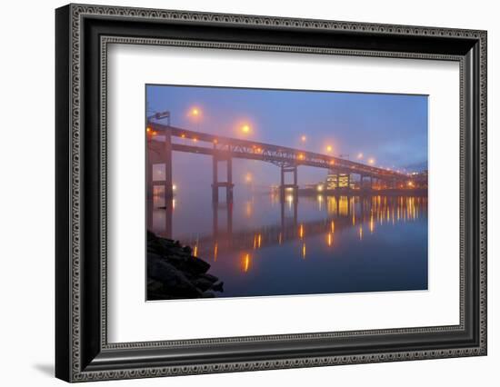 Sunrise thru Morning Fog along Willamitte River and Marquam Bridge,Portland, Oregon.-Craig Tuttle-Framed Photographic Print