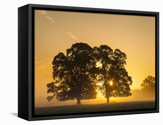 Sunrise, Usk Valley, South Wales, UK-Peter Adams-Framed Premier Image Canvas