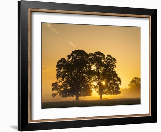 Sunrise, Usk Valley, South Wales, UK-Peter Adams-Framed Photographic Print