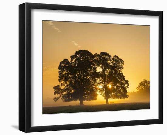 Sunrise, Usk Valley, South Wales, UK-Peter Adams-Framed Photographic Print