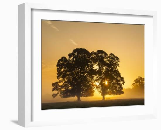 Sunrise, Usk Valley, South Wales, UK-Peter Adams-Framed Photographic Print