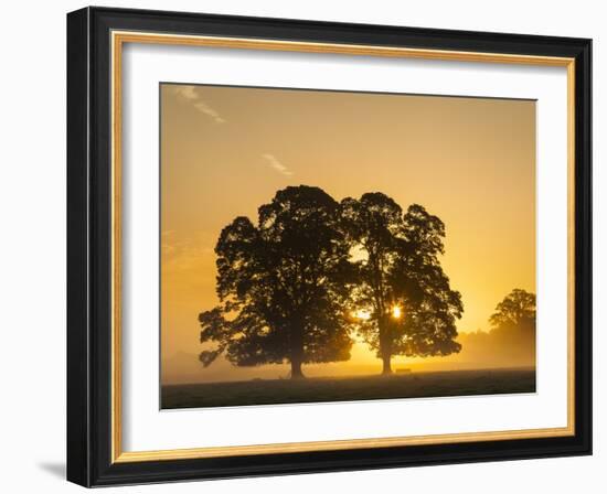 Sunrise, Usk Valley, South Wales, UK-Peter Adams-Framed Photographic Print