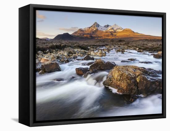 Sunrise View of Black Cuillin Mountain Sgurr Nan Gillean, Glen Sligachan, Isle of Skye, Scotland-Chris Hepburn-Framed Premier Image Canvas