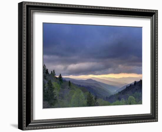 Sunrise View of Oconaluftee Valley, Great Smoky Mountains National Park, North Carolina, Usa-Adam Jones-Framed Photographic Print