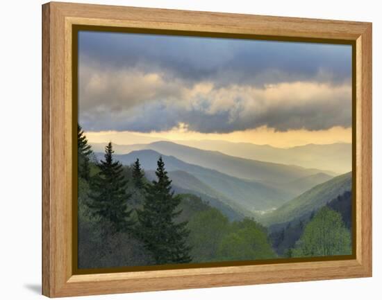 Sunrise View of Oconaluftee Valley, Great Smoky Mountains National Park, North Carolina, Usa-Adam Jones-Framed Premier Image Canvas