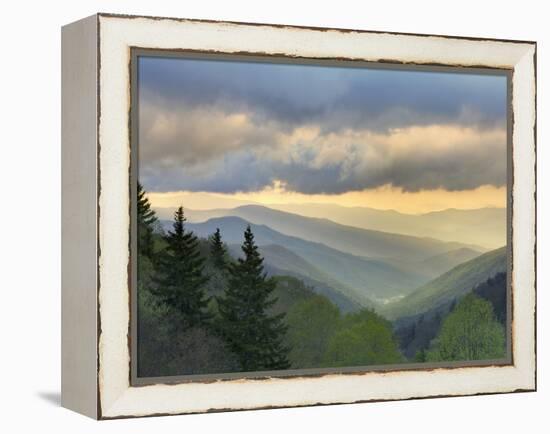 Sunrise View of Oconaluftee Valley, Great Smoky Mountains National Park, North Carolina, Usa-Adam Jones-Framed Premier Image Canvas