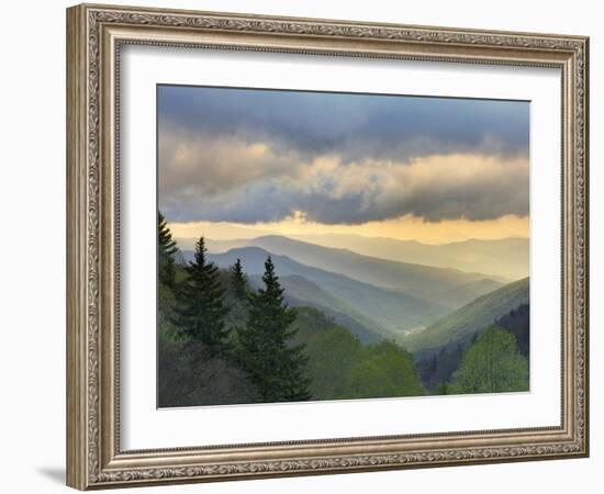 Sunrise View of Oconaluftee Valley, Great Smoky Mountains National Park, North Carolina, Usa-Adam Jones-Framed Photographic Print