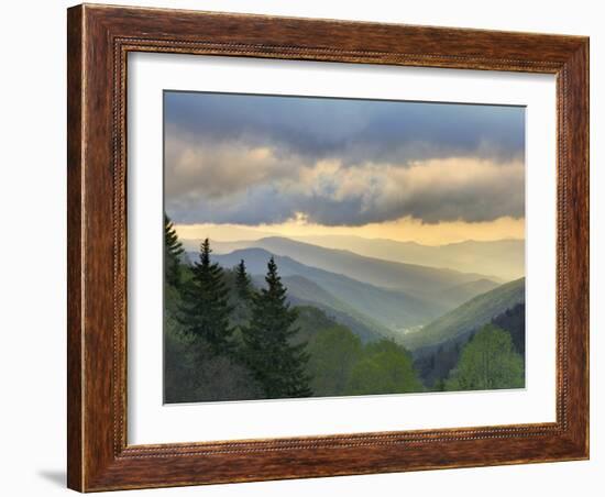 Sunrise View of Oconaluftee Valley, Great Smoky Mountains National Park, North Carolina, Usa-Adam Jones-Framed Photographic Print