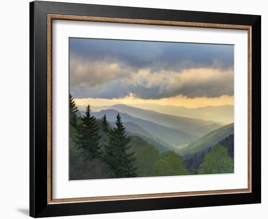 Sunrise View of Oconaluftee Valley, Great Smoky Mountains National Park, North Carolina, Usa-Adam Jones-Framed Photographic Print