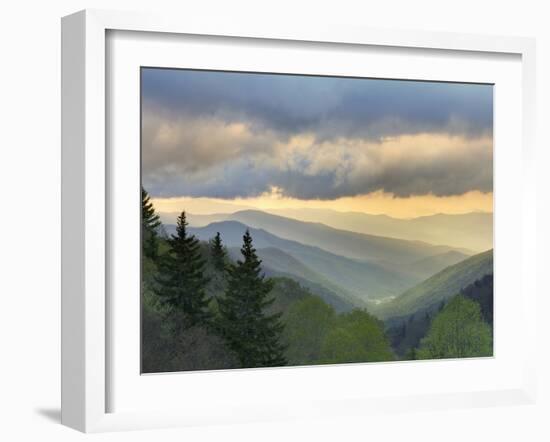 Sunrise View of Oconaluftee Valley, Great Smoky Mountains National Park, North Carolina, Usa-Adam Jones-Framed Photographic Print