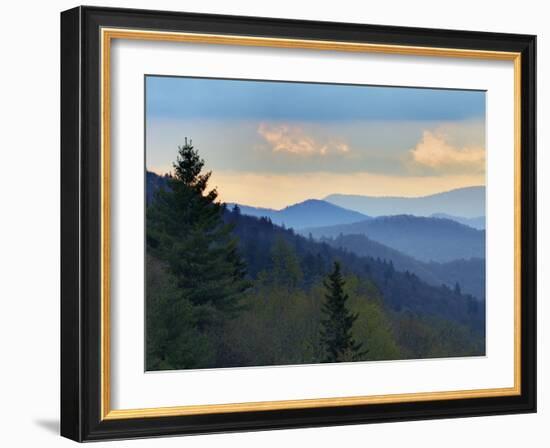 Sunrise View of Oconaluftee Valley, Great Smoky Mountains National Park, North Carolina, Usa-Adam Jones-Framed Photographic Print