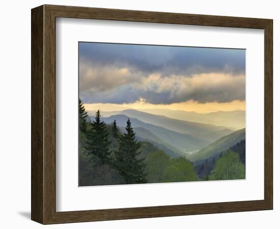 Sunrise View of Oconaluftee Valley, Great Smoky Mountains National Park, North Carolina, Usa-Adam Jones-Framed Photographic Print