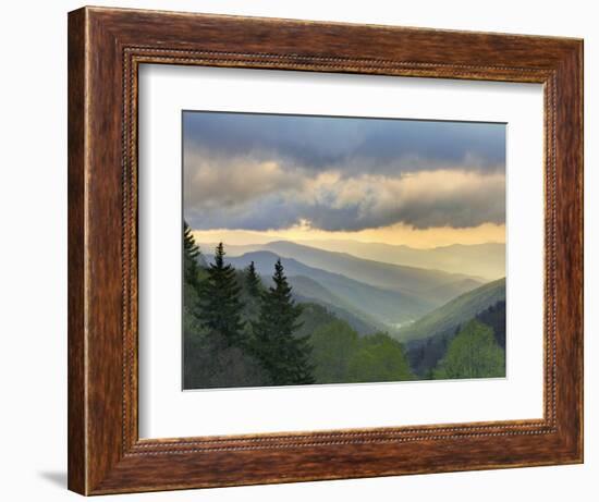 Sunrise View of Oconaluftee Valley, Great Smoky Mountains National Park, North Carolina, Usa-Adam Jones-Framed Photographic Print