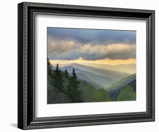 Sunrise View of Oconaluftee Valley, Great Smoky Mountains National Park, North Carolina, Usa-Adam Jones-Framed Photographic Print