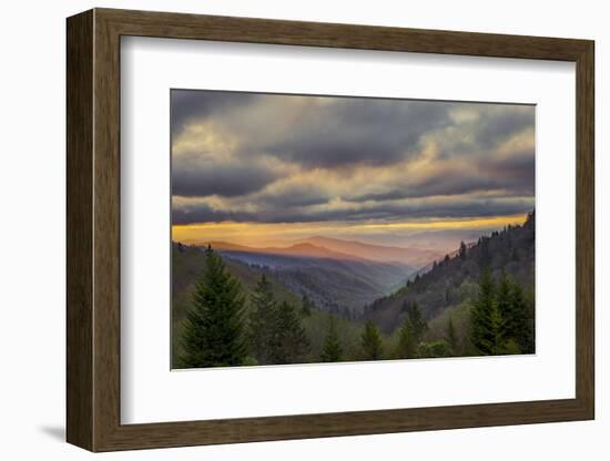 Sunrise view of Oconaluftee Valley, Great Smoky Mountains National Park, North Carolina-Adam Jones-Framed Photographic Print