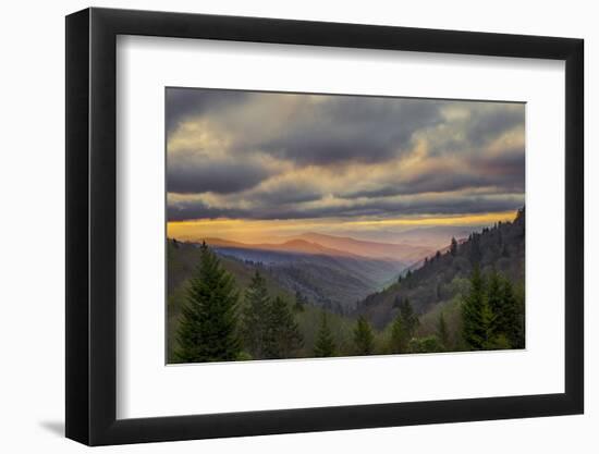 Sunrise view of Oconaluftee Valley, Great Smoky Mountains National Park, North Carolina-Adam Jones-Framed Photographic Print