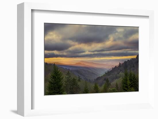 Sunrise view of Oconaluftee Valley, Great Smoky Mountains National Park, North Carolina-Adam Jones-Framed Photographic Print