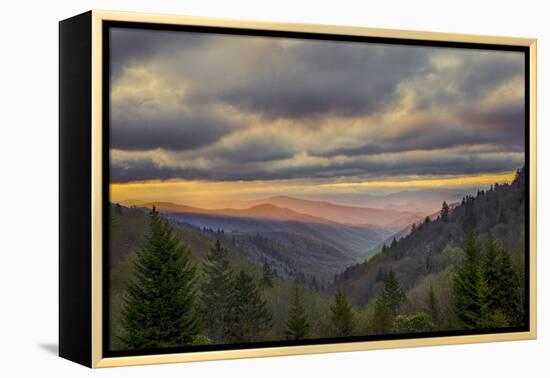 Sunrise view of Oconaluftee Valley, Great Smoky Mountains National Park, North Carolina-Adam Jones-Framed Premier Image Canvas