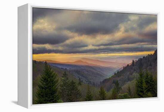 Sunrise view of Oconaluftee Valley, Great Smoky Mountains National Park, North Carolina-Adam Jones-Framed Premier Image Canvas