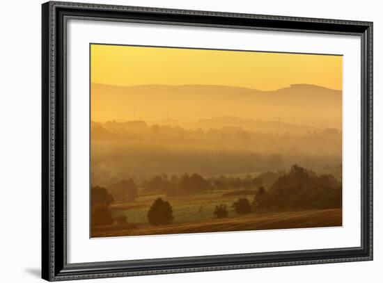 Sunrise, Wenighšsbach (Market Community), Aschaffenburg (City), 'Spessart' (Uplands), Bavaria-Raimund Linke-Framed Photographic Print