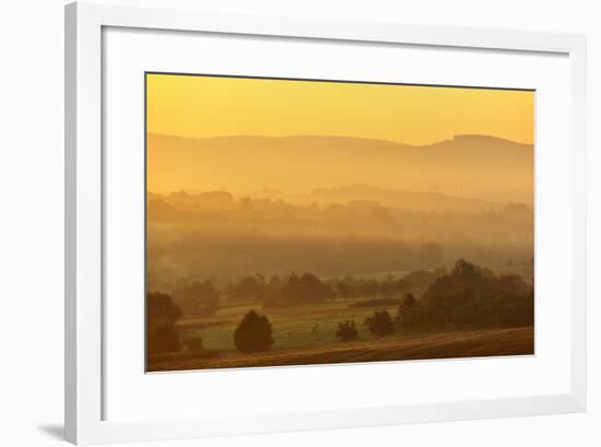Sunrise, Wenighšsbach (Market Community), Aschaffenburg (City), 'Spessart' (Uplands), Bavaria-Raimund Linke-Framed Photographic Print