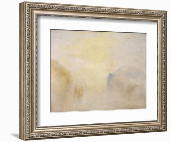 Sunrise, with a Boat Between Headlands-J. M. W. Turner-Framed Giclee Print