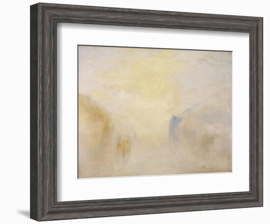 Sunrise, with a Boat Between Headlands-J. M. W. Turner-Framed Giclee Print