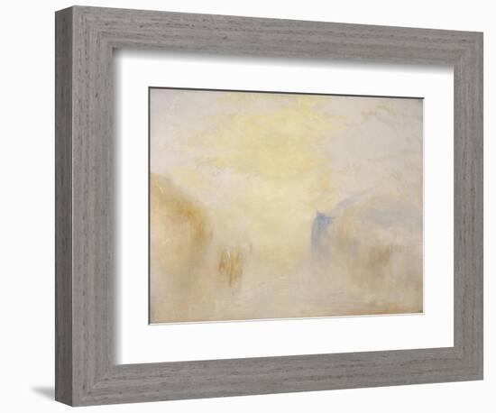 Sunrise, with a Boat Between Headlands-J. M. W. Turner-Framed Giclee Print